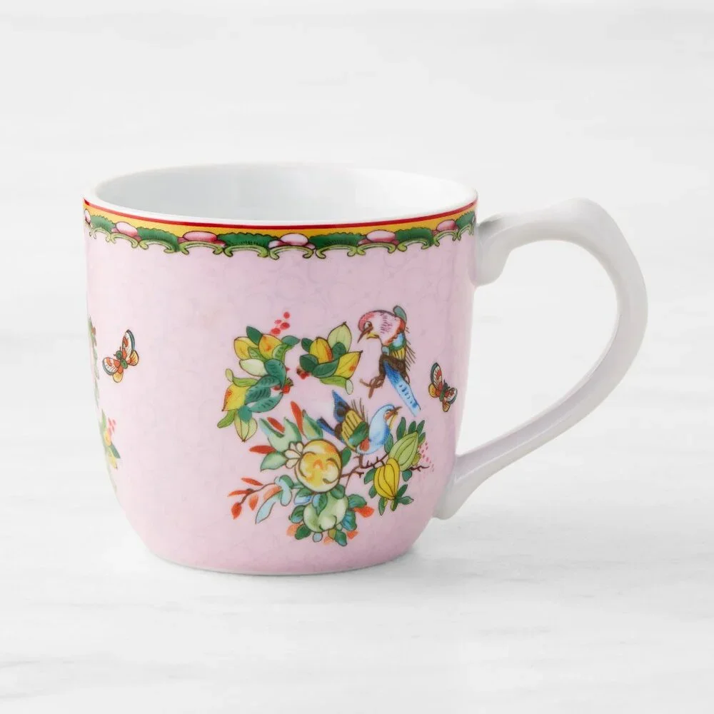 NEW Williams Sonoma Famille Rose Mug 16.9 OZ Porcelain Easter Spring